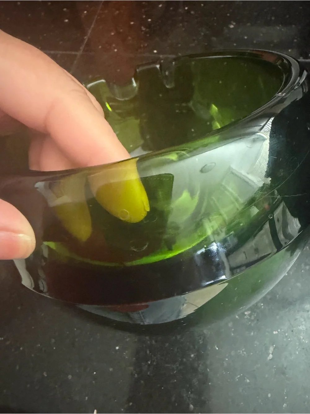 Green  Glass Decorative ashtray Bowl - Home Accents